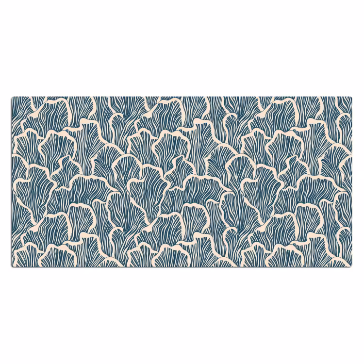 Organisch - Blauw - Crème - Schelpen Muismat XXL klein 681 -3d_leeg