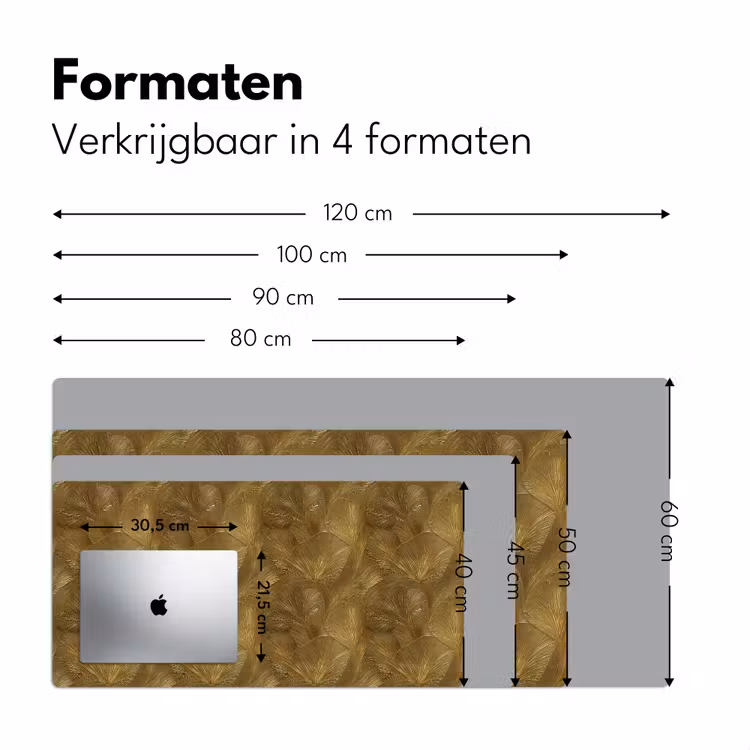 Organisch - Lijnen - Goud Muismat XXL klein 681 -sfeer5