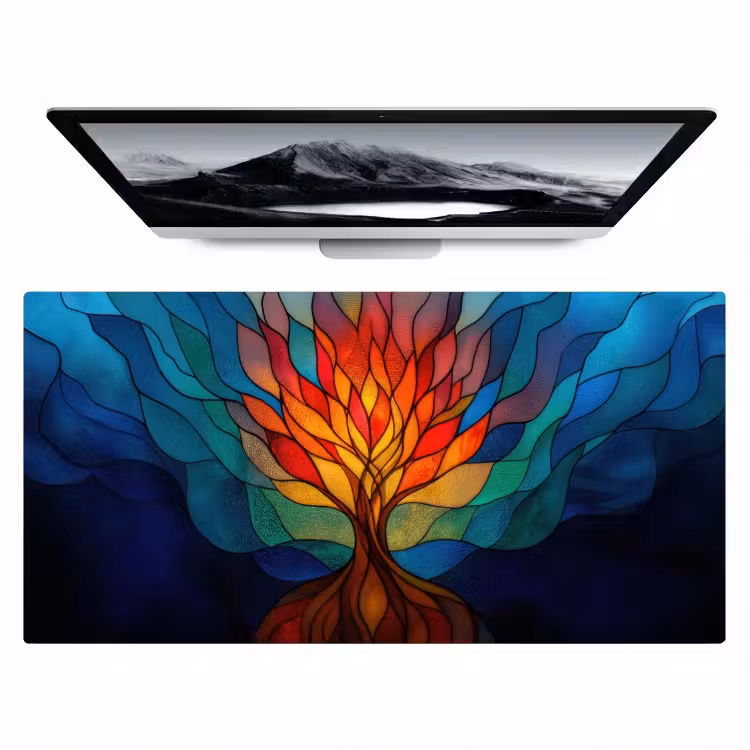 Sierglas - Boom - Rood - Vlakken Muismat XXL klein -zzz3d