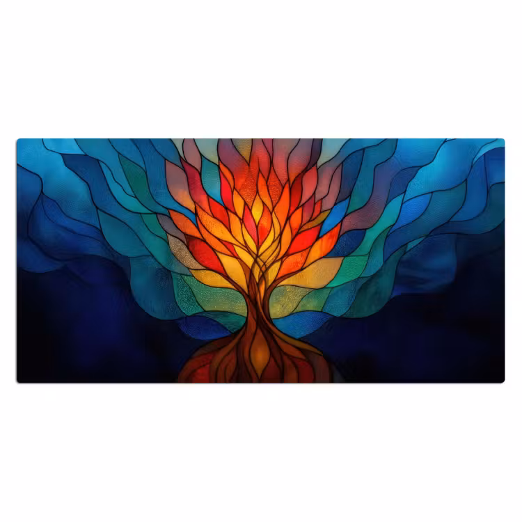Sierglas - Boom - Rood - Vlakken Muismat XXL klein -3d_leeg