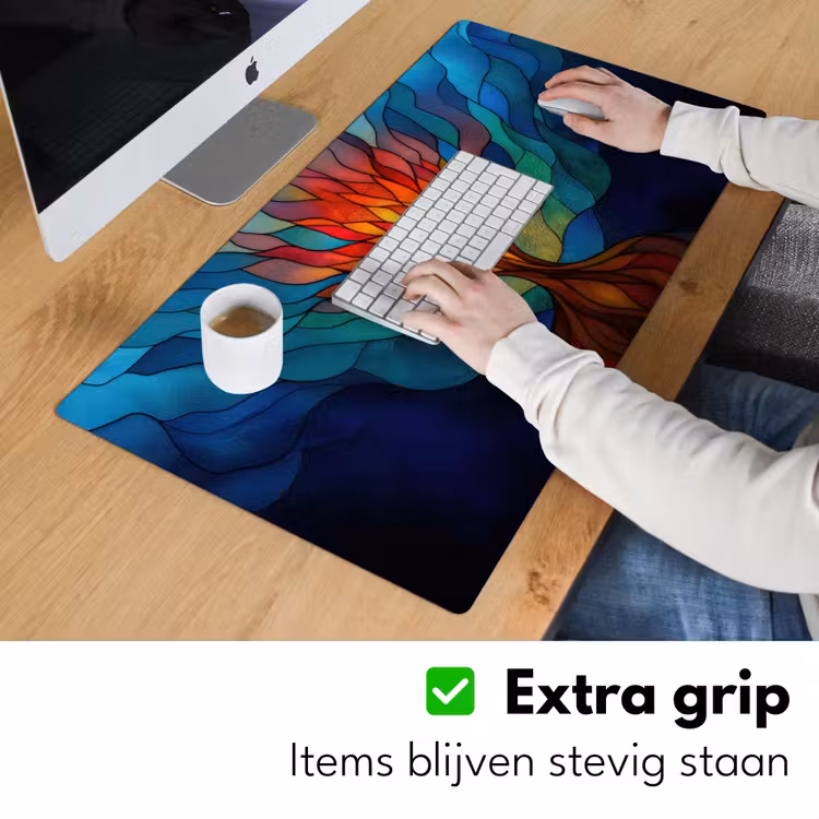 Sierglas - Boom - Rood - Vlakken Muismat XXL klein -sfeer3