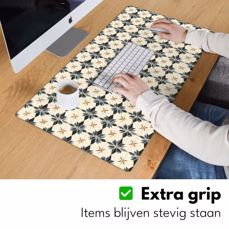 Sierlijk - Ornament - Blauw Muismat XXL klein 681 -sfeer3