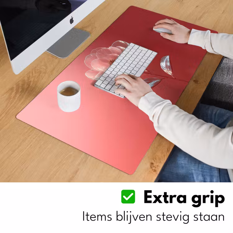 Sierlijk - Bloem - Roze - Glazen Muismat XXL klein -sfeer3