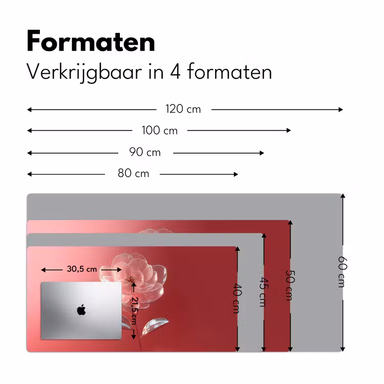 Sierlijk - Bloem - Roze - Glazen Muismat XXL klein -sfeer5