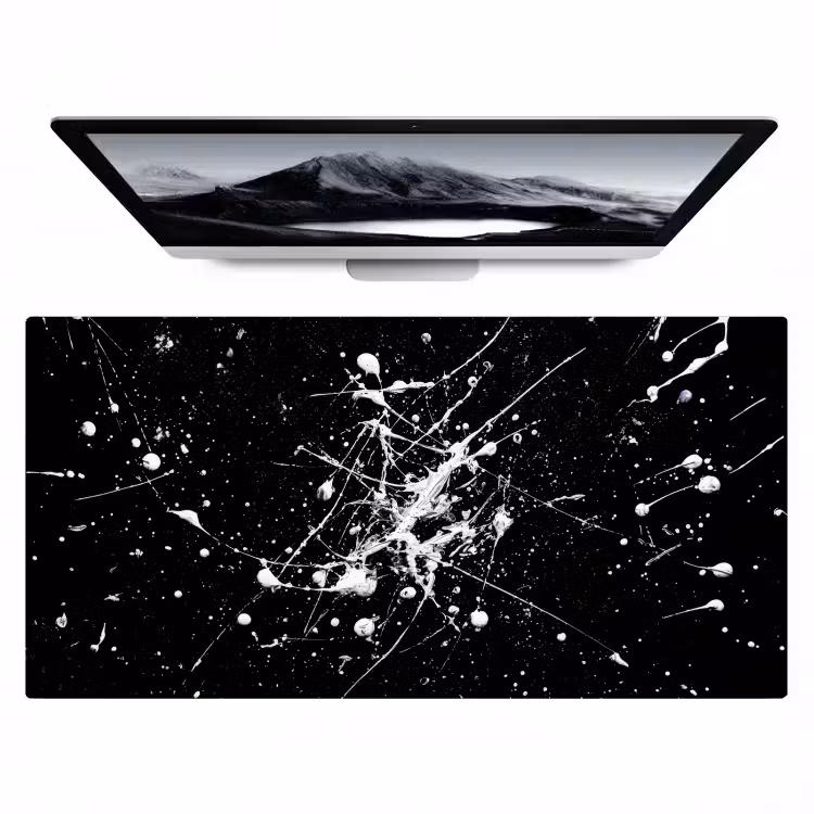 Verfspatten - Wit - Abstract - Explosie Muismat XXL klein -zzz3d