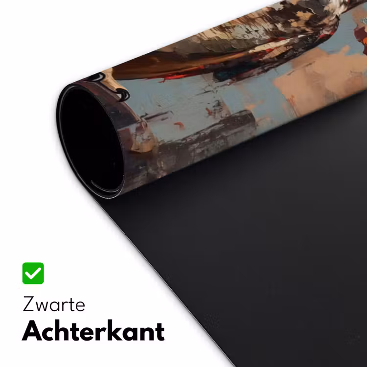 Geschilderd - Abstract - Uil - Bruin Muismat XXL klein -sfeer2