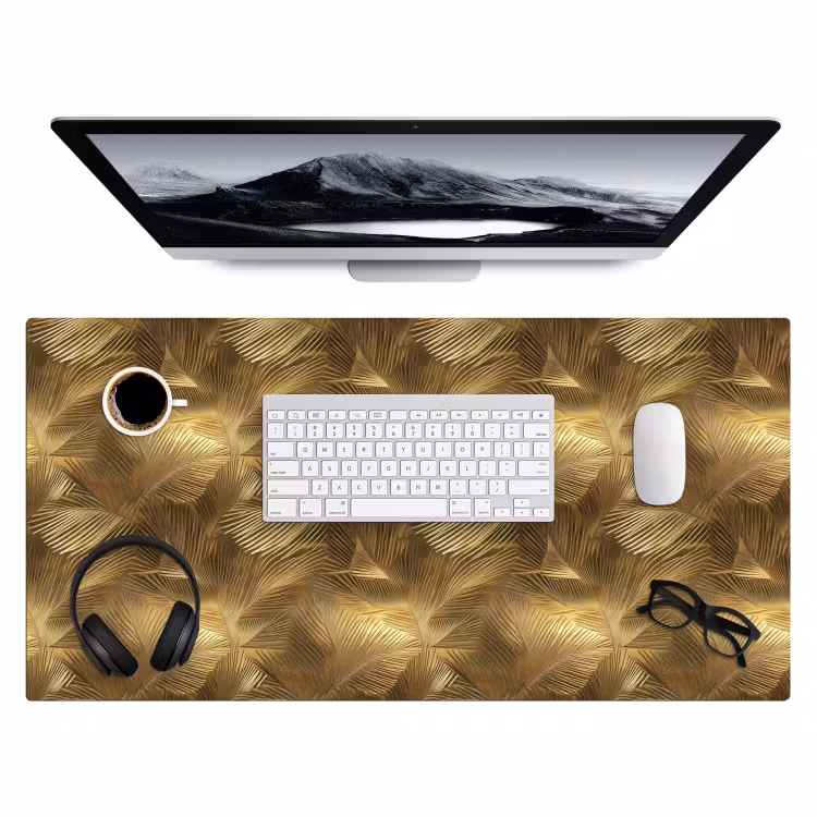 Palm - Waaier - Goud Muismat XXL klein 681 -3d