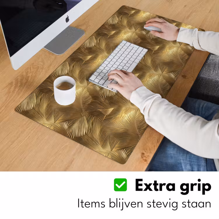 Palm - Waaier - Goud Muismat XXL klein 681 -sfeer3