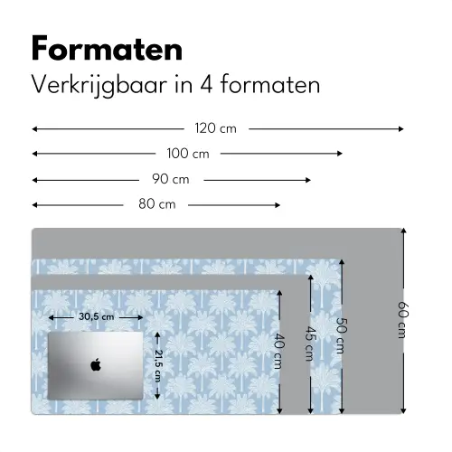 Palmboom - Modern - Blauw Muismat XXL klein 681 -sfeer5