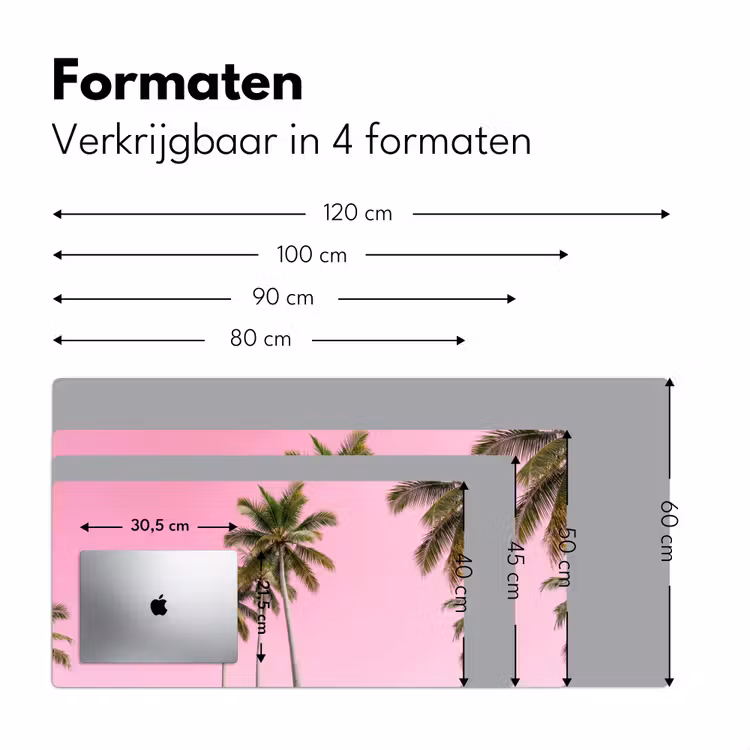 Palmboom - Tropisch - Pink Muismat XXL klein -sfeer5