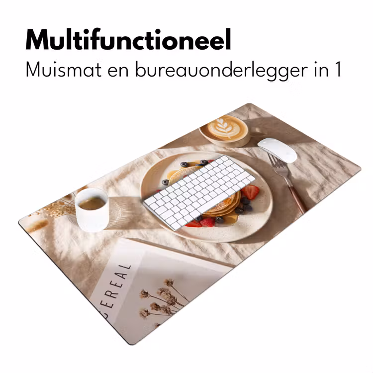 Pannenkoeken - Bessen - Ontbijt - Modern - Beige Muismat XXL klein -sfeer4