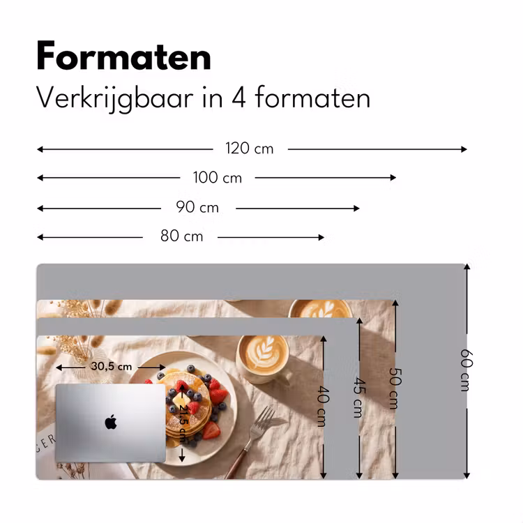 Pannenkoeken - Bessen - Ontbijt - Modern - Beige Muismat XXL klein -sfeer5