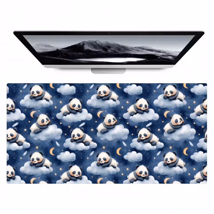 Panda's - Slapen - Blauw Muismat XXL klein 681 -zzz3d