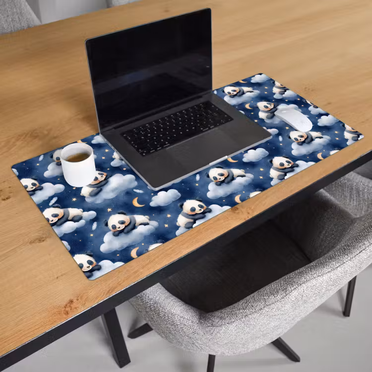 Panda's - Slapen - Blauw Muismat XXL klein 681 -sfeer1
