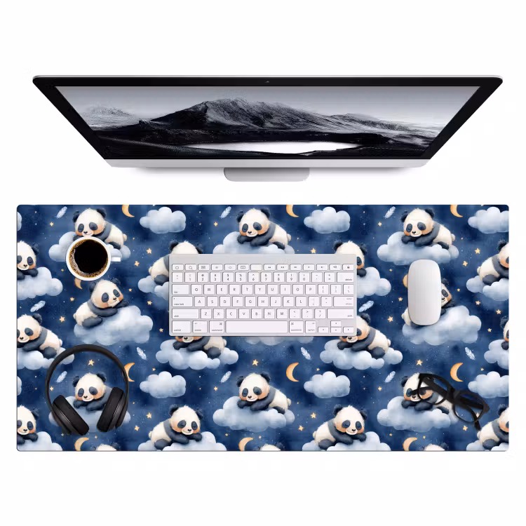Panda's - Slapen - Blauw Muismat XXL klein 681 -3d