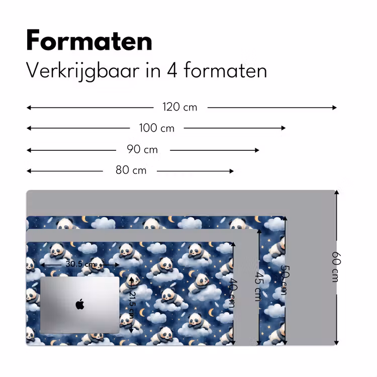 Panda's - Slapen - Blauw Muismat XXL klein 681 -sfeer5