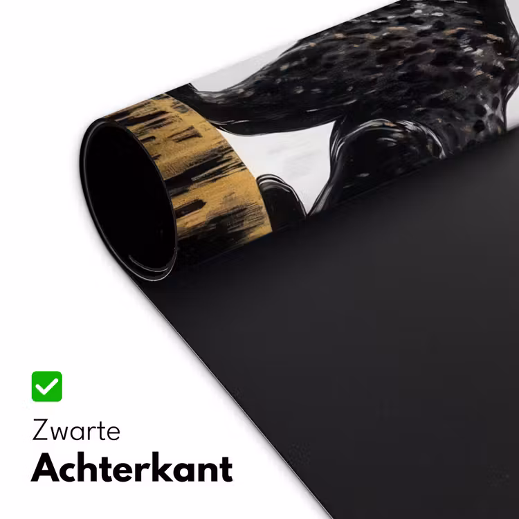 Panter - Zwart - Abstract - Goud Muismat XXL klein -sfeer2