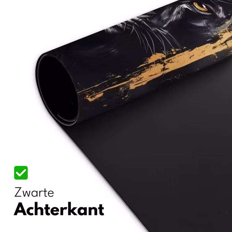 Panter - Zwart - Abstract - Verfstreken Muismat XXL klein -sfeer2