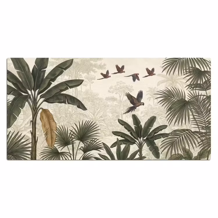 Papagaaien - Jungle - Tropisch - Green Muismat XXL klein -3d_leeg