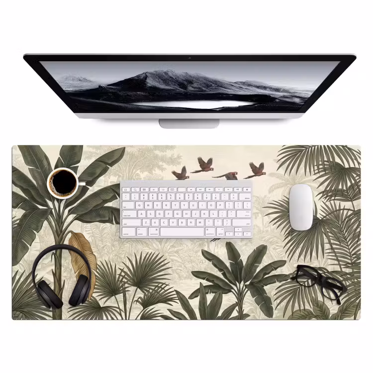 Papagaaien - Jungle - Tropisch - Green Muismat XXL klein -3d