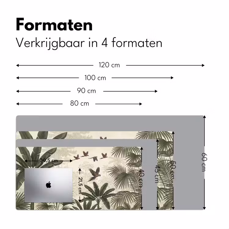 Papagaaien - Jungle - Tropisch - Green Muismat XXL klein -sfeer5
