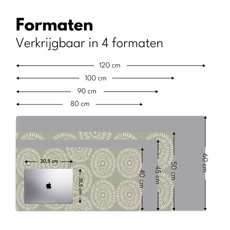 Patroon - Cirkels - Abstract - Modern - Groen Muismat XXL klein -sfeer5