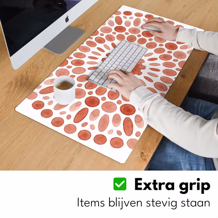 Patroon - Cirkels - Abstract - Modern - Rood Muismat XXL klein -sfeer3