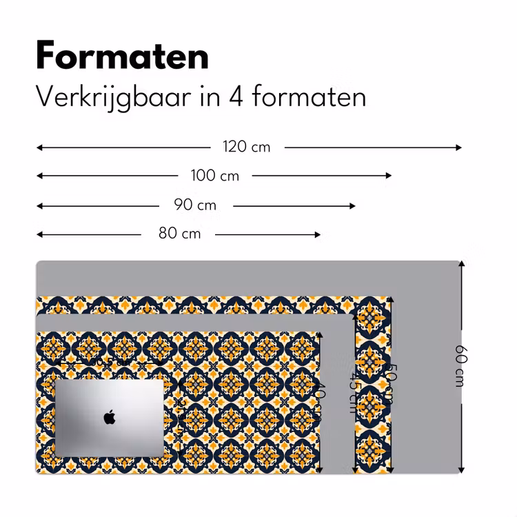 Patroon - Siertegel - Kleurrijk Muismat XXL klein 681 -sfeer5