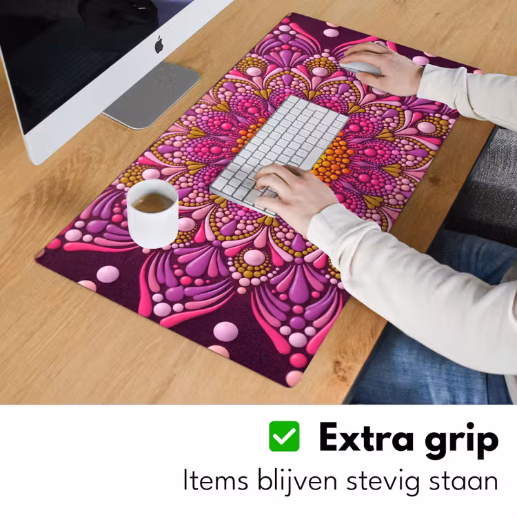 Patroon - Stippen - Abstract - Kleurrijk Muismat XXL klein -sfeer3