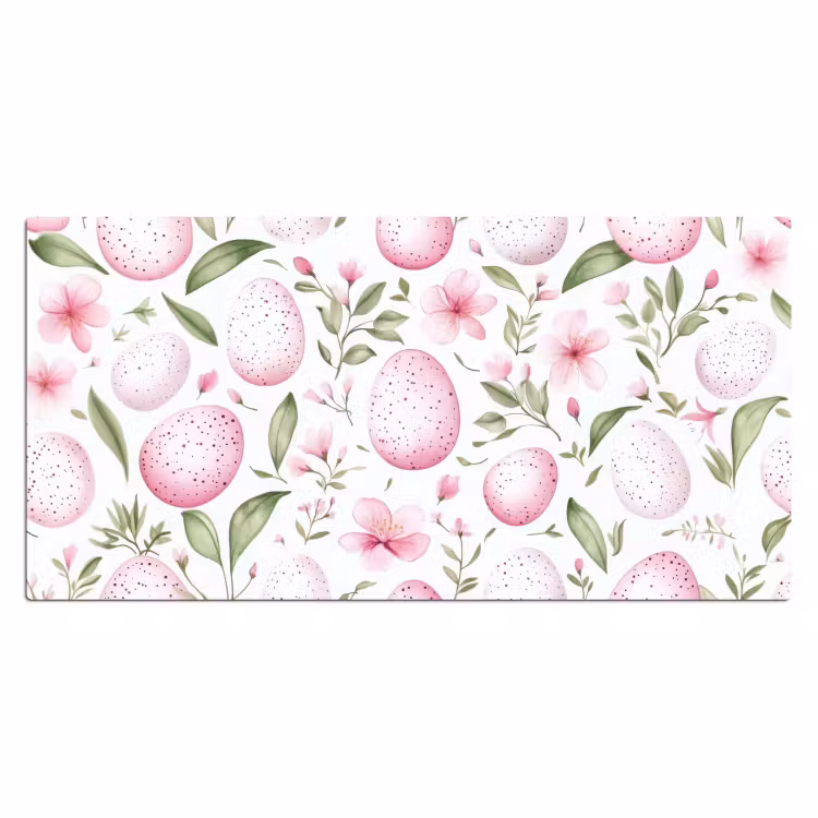Patroon - Eieren - Roze - Pasen Muismat XXL klein -3d_leeg