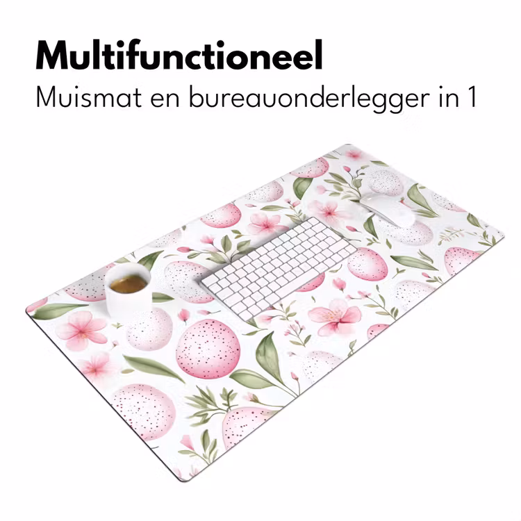 Patroon - Eieren - Roze - Pasen Muismat XXL klein -sfeer4