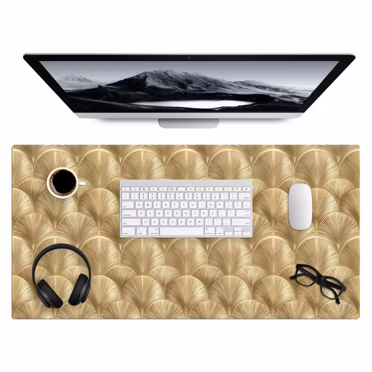 Patroon - Waaier -  Goud Muismat XXL klein 681 -3d