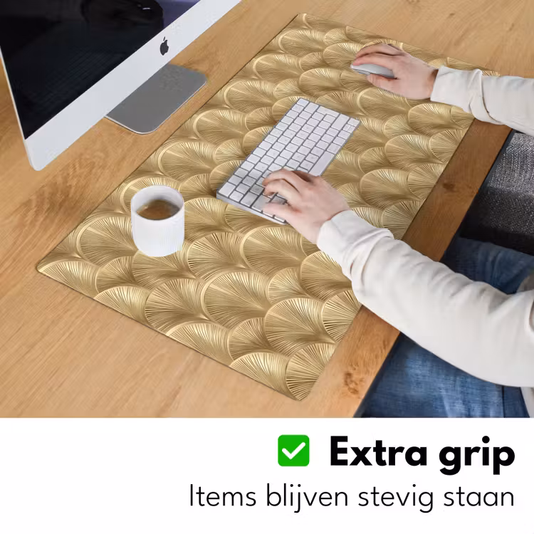 Patroon - Waaier -  Goud Muismat XXL klein 681 -sfeer3