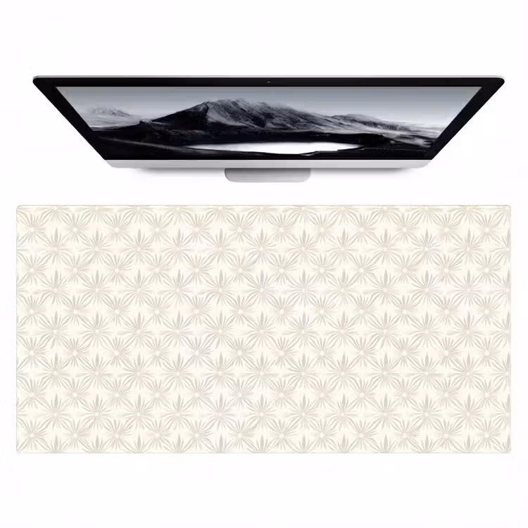 Patroon - Bloemen - Beige Muismat XXL klein 681 -zzz3d