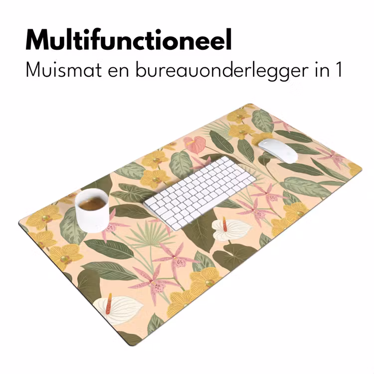 Patroon - Bloemen - Kleurrijk Muismat XXL klein -sfeer4
