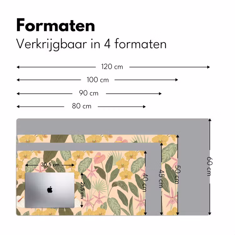 Patroon - Bloemen - Kleurrijk Muismat XXL klein -sfeer5