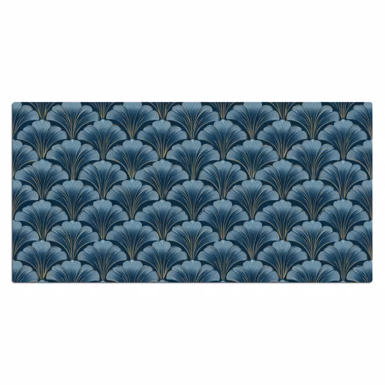 Patroon - Ginkgoblad - Blauw Muismat XXL klein 681 -3d_leeg