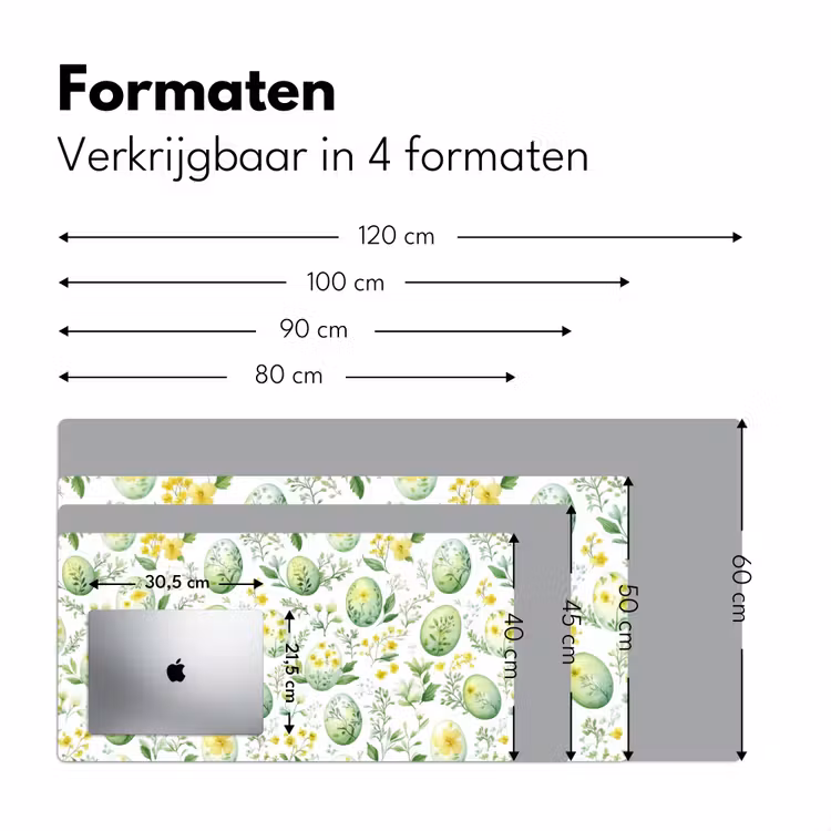 Patroon - Groen - Eieren Muismat XXL klein -sfeer5