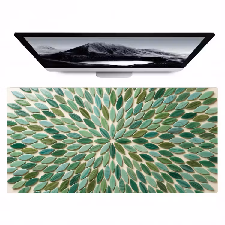 Patroon - Blad - Groen - Abstract Muismat XXL klein -zzz3d