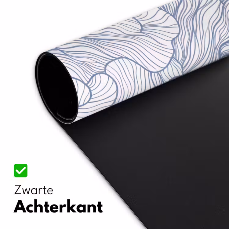 Patroon - Lijnen - Organisch - Abstract - Blauw Muismat XXL klein -sfeer2