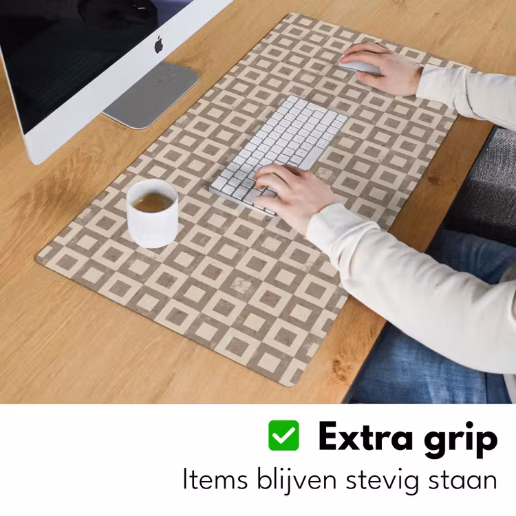 Patroon - Marmer - Beige Muismat XXL klein 681 -sfeer3
