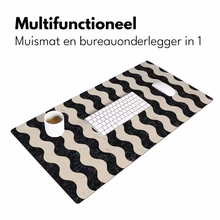 Patroon - Marmer - Groen - Cremé Muismat XXL klein 681 -sfeer4