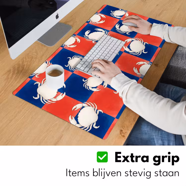 Patroon - Zeeleven - Rood - Blauw - Abstract Muismat XXL klein -sfeer3