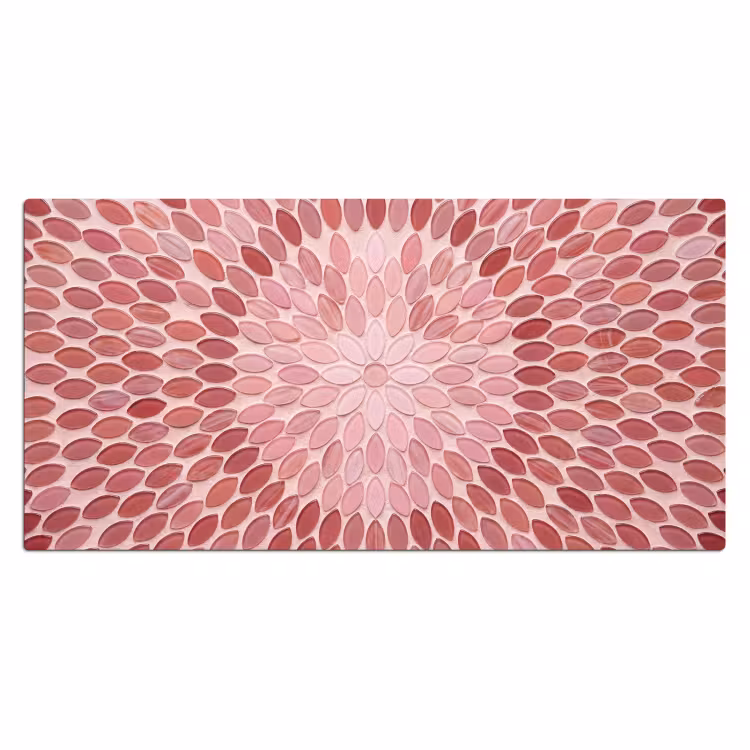 Patroon - Mozaïek - Ovaal - Abstract - Roze Muismat XXL klein -3d_leeg