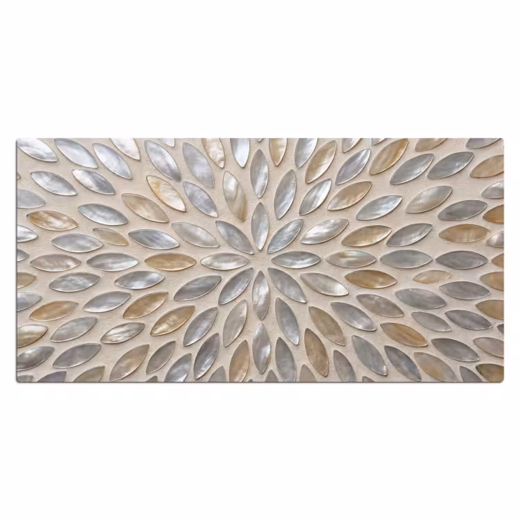 Patroon - Ovaal - Glanzend - Abstract - Beige Muismat XXL klein -3d_leeg