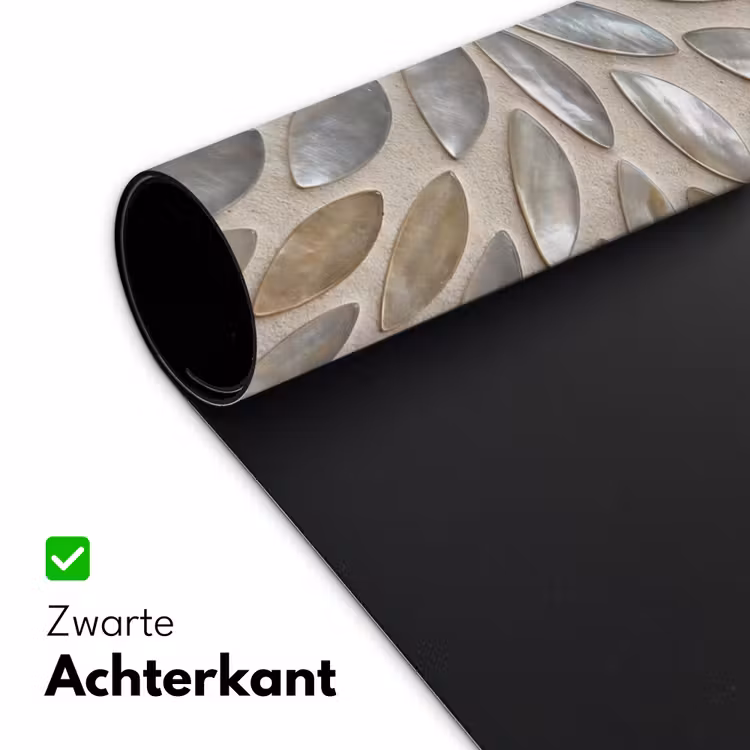 Patroon - Ovaal - Glanzend - Abstract - Beige Muismat XXL klein -sfeer2