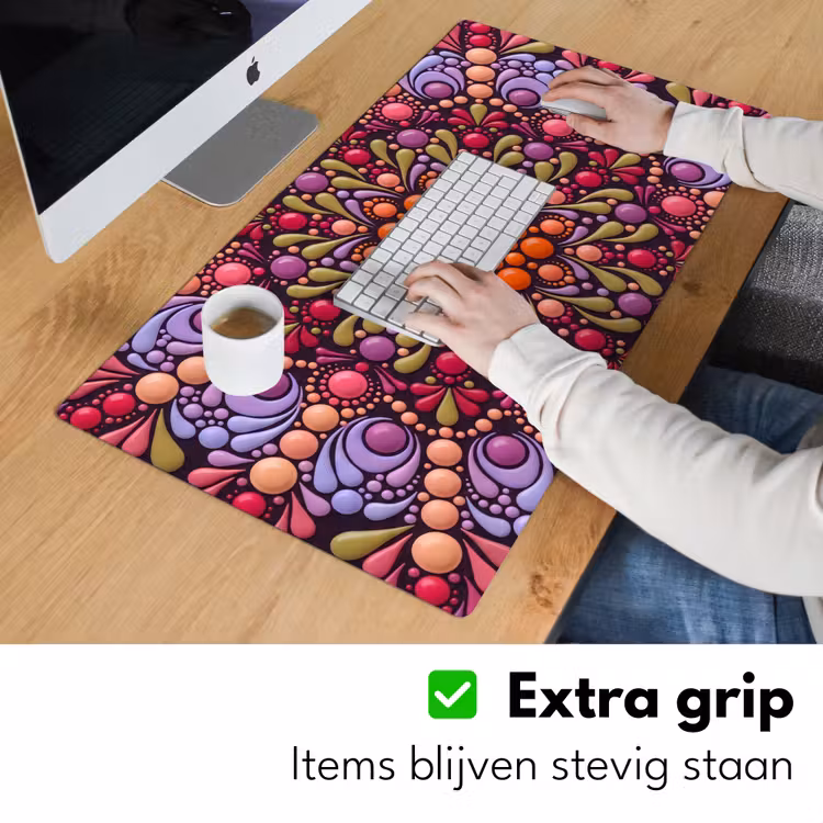 Patroon - Stippen - Abstract - Modern - Kleurrijk Muismat XXL klein -sfeer3