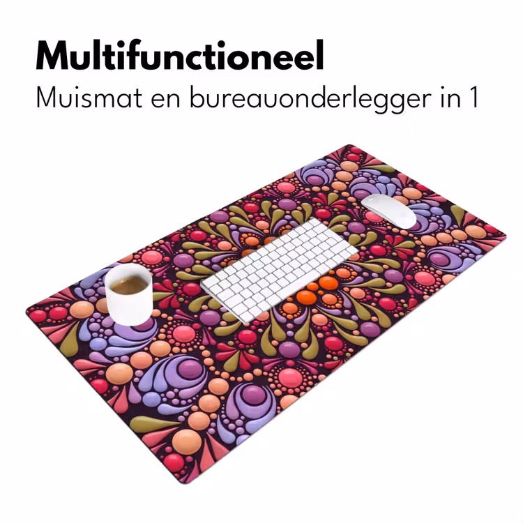 Patroon - Stippen - Abstract - Modern - Kleurrijk Muismat XXL klein -sfeer4