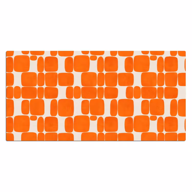Patroon - Retro - Oranje Muismat XXL klein 681 -3d_leeg