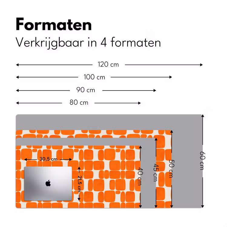 Patroon - Retro - Oranje Muismat XXL klein 681 -sfeer5